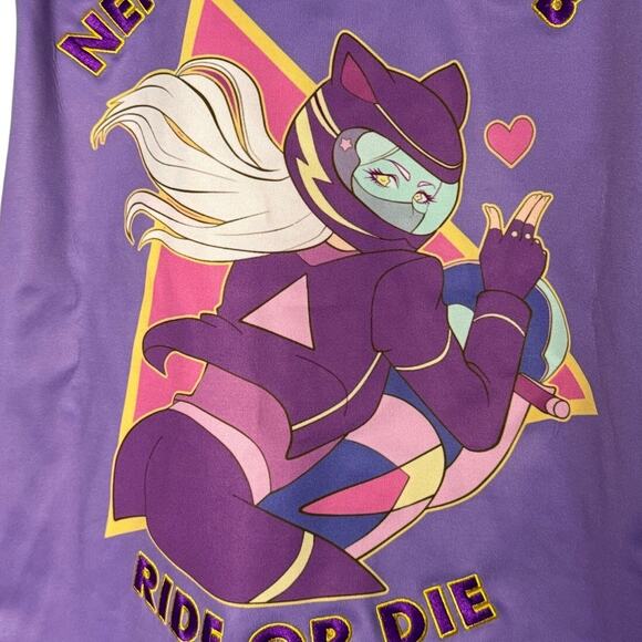 Mori Galaxy Neko Fight Club Jacket Women’s M Purple Varsity Anime Style - Picture 5 of 10